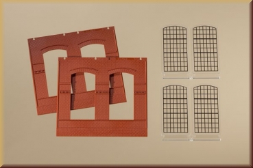 Auhagen 80504 H0 Wände 2326B rot, Fenster - Bild
