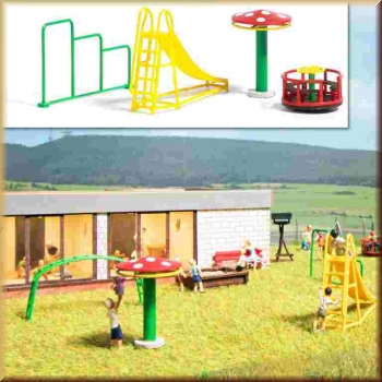 Busch 1163 Spielplatz Geräte H0 - Bild
