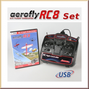 Ikarus 3091010 SET: aeroflyRC8 auf DVD für Win8/10mit USB-Fligh - Bild