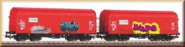 Piko 58257 2er Set Schiebeplanenwagen Sh - Bild