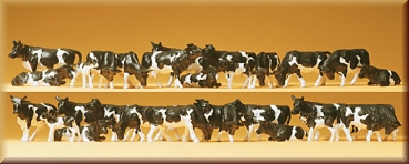 Preiser 14408 Kühe, schwarz/weiß. 30 Figure - Bild
