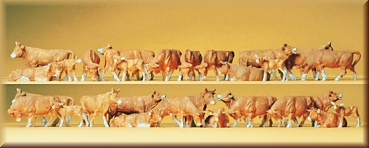 Preiser 14409 Kühe, braun. 30 Figuren - Bild