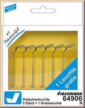 Viessmann 64906 N Peitschenleuchte 5+1 LED we - Bild