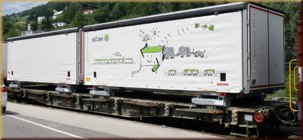 Bemo 2291169 RhB R-w 8379 Tragwagen mit Schiebeplanen-WB - Bild