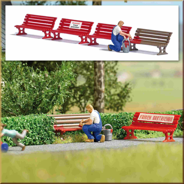 Busch 7978 Action Set: Sitzbank streiche - Bild