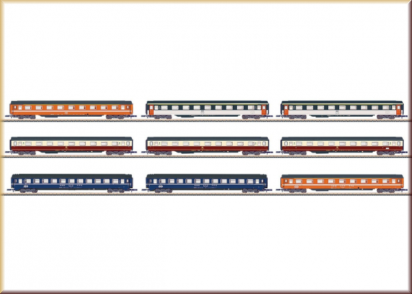Märklin 087409-1 Eurofima Reisezugwagen (9 Desings), Z, pro Stück - Bild