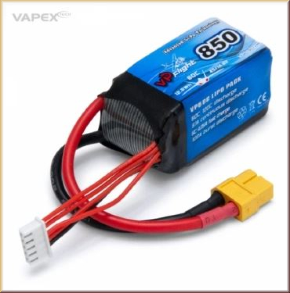 Minicars VP98300 Li-Po Battery 4S 14,8V 850mAh 60C XT60-Connector - Bild