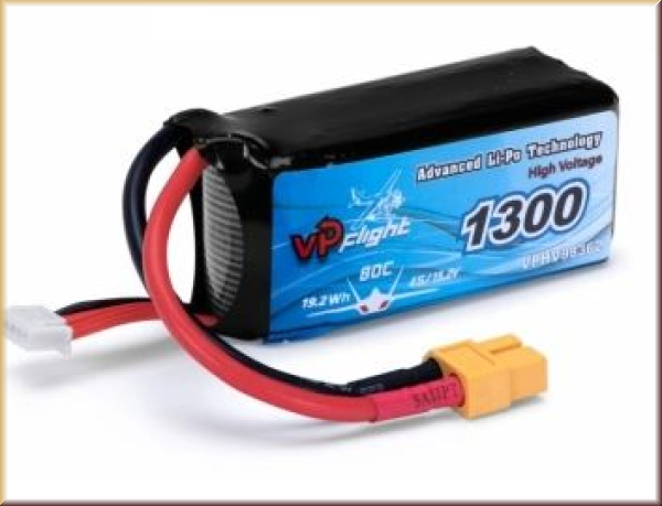 Minicars VP98362 Li-Po Battery 4S 15,2V(HV) 1300mAh 80C XT60-connec - Bild