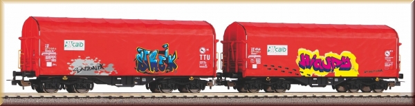 Piko 58257 2er Set Schiebeplanenwagen Sh - Bild