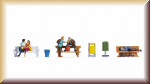Noch 15238 H0 Menschen auf Bänken - Bild